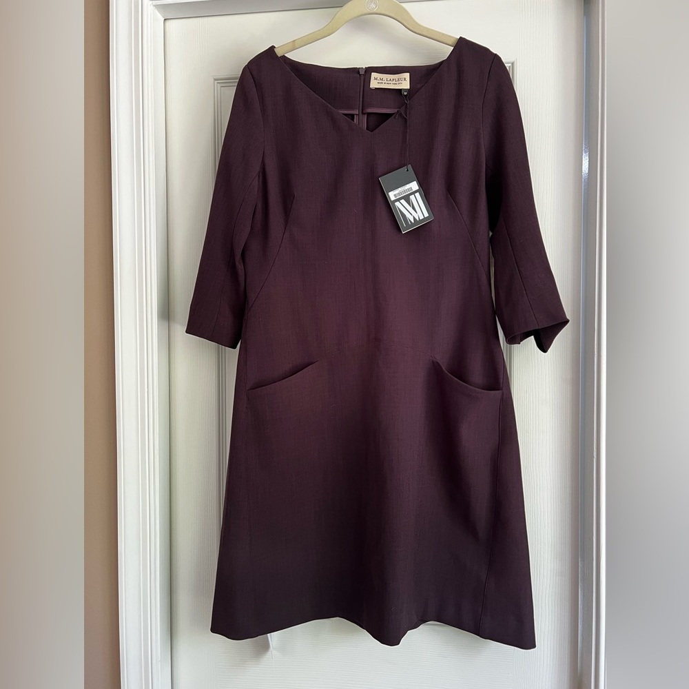 MM Lafluer dress.  Alexandra style.  Color=Aubergine. New with tags.  Size 12.